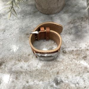 Fossil Leather cuff watch